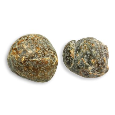 Natural Polished Brazilian Agate Rough Rock 2 Pc - Irregular Shaped Healing Crystal Stone for Tumbling, Energy, Meditation, and Decor Collection Gifts Decor