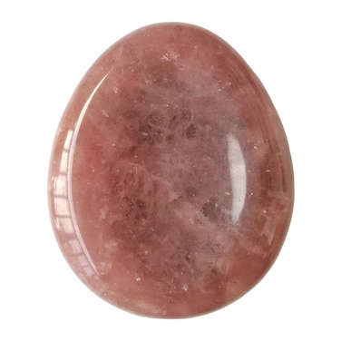 Natural Strawberry Quartz Water Drop Chakra Thumb Worry Stone,Stress Relax Healing Reiki Crystal Pocket Palm Stones