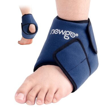 NEWGO Ankle Ice Pack for Pain Relief with Long Lasting Cold, Comfortable Gel Cold Pack for Swelling, Surgery, Broken Ankle, Easy to Put On &amp; Fits Well