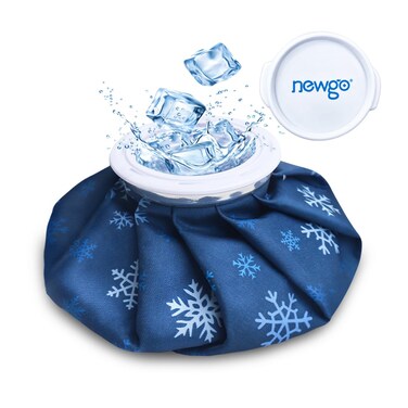 NEWGO Ice Pack for Injury Reusable, Small Ice Bag Refillable Ice Pack for Hot Cold Therapy and Pain Relief, Hot Water Bag, No-Leak Medical Ice Bag (9 Inch)