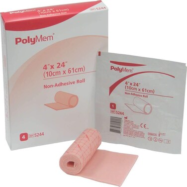 Non-Adhesive Wound Dressing, Sterile, Foam, 4' X 24' Roll, 5244 (Box of 4).