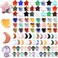 Nuenen 100 Pieces Crystal Bulk Mushroom Sculpture Valentine Heart Shaped Moon Star Crystals Stones Worry Stones Assorted Hand Making Palm Thumb Gemstones for Meditation Reiki Balancing