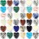 Nuenen 40 Pcs Mothers' Day Heart Shaped Worry Stones Bulk 1 Inch Love Healing Heart Rystal Stone Mini Pocket Assorted Polished Rock Gemstones for Valentine Kindness Affirmation Anxiety Gift(Stylish)