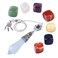 Nupuyai 7 Chakra Tumbled Palm Stones and Healing Opalite Crystal Pendulum Point Jewelry Sets for Reiki Dowsing Divination Meditation