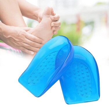 O/X Leg Correction Insoles, Silicone Gel Foot Orthotic Arch Support Shoes Insert Pads Heel Cup Shoe Inserts Posture Corrective Heel Cups (L(41-46))