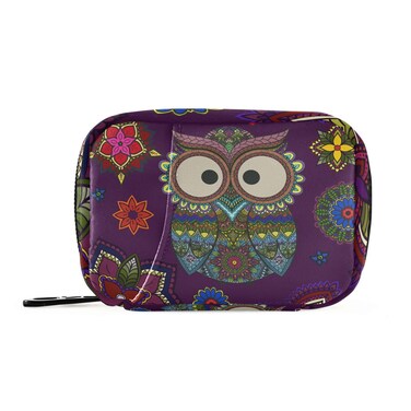 Ollabaky Mandala Floral Owl Pill Organizer Travel Pill Cases Bag Portable Pill Container 7 Days Pill Box Organizer Vitamin Supplement Holder with Zipper for Family Business