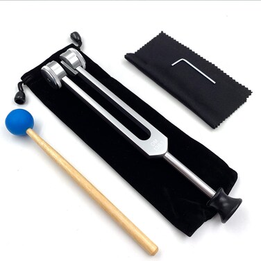 OM 136.1Hz Tuning Fork Weighted, Heart Chakra Tuning Energy Fork for Sound Healing, Meditation, Immune System and Circulatio, Silver