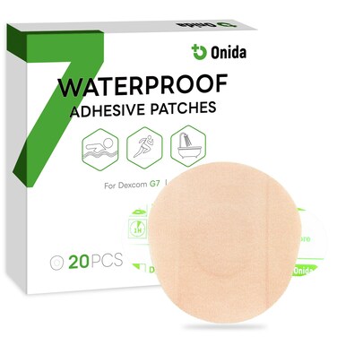 Onida Dexcom G7 Adhesive Patches 20PCS,Waterproof Over Patches for G7 &amp; Stelo Flexible CGM Tape,Pre-Cut Adhesive Medical Tape, Continuous Glucose Monitor Sensor Cover