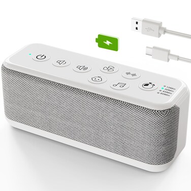 OnLyee Sound Machine for Adults, USB Rechargeable White Noise Machine for Office Privacy &amp; Noise Canceling, 42 Soothing Sound with Lullabies &amp; Fan Sounds, Auto-Off Timer &amp; 8-Level Volume Control