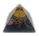Orgone Black Tourmaline Pyramid with The Flower of Life Symbol/Energy Generator Crystals for Reiki, Protection &amp; Handmade Pouch/Balancing Positive Energy &amp; Negative Energy Removal