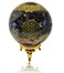 Orgone Sphere Ball Orgonite Stone Healing Crystal Energy Amethyst Chakra Obsidian Gemstone and Worry Quartz Stand with Flower of Life Symbol Meditation Decor Chakra (Seven Chakras)