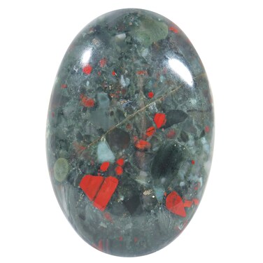 Oval Africa Bloodstone Palm Stone, Polished Worry Pocket Stones Healing Crystal for Therapy Geometry Chakra Balancing