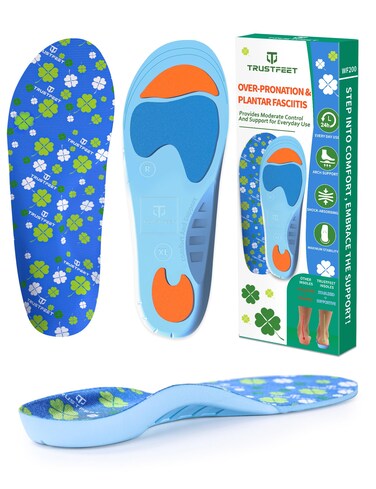 Over-Pronation Orthotic Insoles,Plantar Fasciitis Arch Support Inserts for Foot Pain Relief,Thin Shoe Insoles for Flat Feet,Women Men Everyday Use Insoles for Walking,Standing-XL