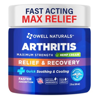OWELL NATURALS Joint &amp; Muscle Cream - All-Natural- Maximum Strength Relief &amp; Recovery for Back (2 Fl Oz (Pack of 1)