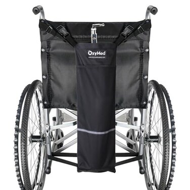 Oxygen Cylinder Bag for Wheelchairs with Buckles, Fits Any Wheelchair, Fits Most Oxygen cylinders, Black