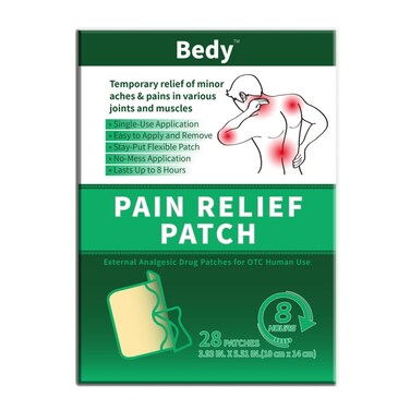 Pain Relief Patch - Menthol &amp; Camphor Herbal Formula for Back, Neck, Shoulder, Joint &amp; Muscle Soreness   Hot &amp; Cold Therapy, 8-Hour Relief   Breathable &amp; Flexible (28 Patches)