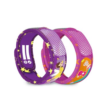 PARA'KITO Mosquito Repellent Pack - 2 Kids Wristbands &amp; 2 Refills Mermaid/Angel