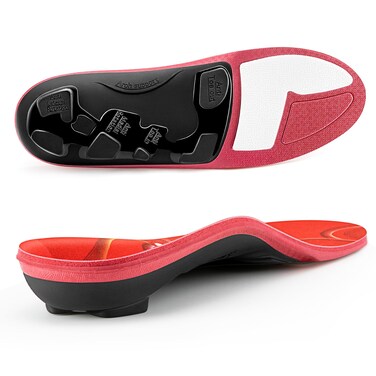 PCSsole Orthotic Arch Support Shoe Inserts Insoles for Flat Feet,Feet Pain,Plantar Fasciitis,Insoles for Men and Women Red