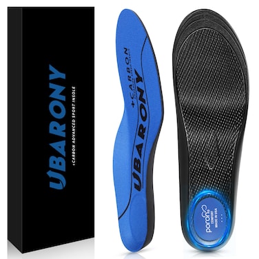 Performance Insoles, Carbon Fiber Insole, Shoe Insole for Men and Women with Arch Support and Shock Absorption for Plantar Fasciitis Relief, Rigid Insert Recovery of Turf Toe, Hallux Rigidus Limitus,S