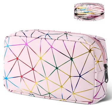 Period Bag for Girls Womens, Leather Sanitary Napkin Storage Bag, Portable Menstrual Pad Bag Period Pads Pouch, Small Make Up Bags(Colorful Pink)