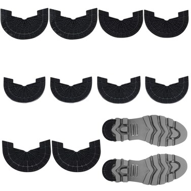 PH PandaHall 5 Pairs Shoes Heel Protector, 5 Sizes Black Non-Skid Rubber Shoes Pad Grip Self-Adhesive Sole Drag Pad Repair Plates Noise Reduction Shoe Grips for Men and Women Sneakers Slippers