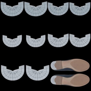 PH PandaHall 5 Pairs Shoes Heel Protector, 5 Sizes White Non-Skid Rubber Shoes Pad Grip Self-Adhesive Sole Drag Pad Repair Plates Noise Reduction Shoe Grips for Men and Women Sneakers Slippers