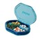 Pill Box, 4 Compartments Portable Pill Case, Moisture-Proof Pill Organizer, Medication Supplements Pill Case (Blue)