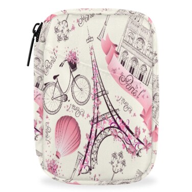 Pill Case Pill Travel Organizer 7 Day Weekly Medicine Pill Box Paris France Eiffel Tower Small Cute Compact Size Vitamin Container Pill Bottle Portable Birth Control Pill Holder Bag with Zipper