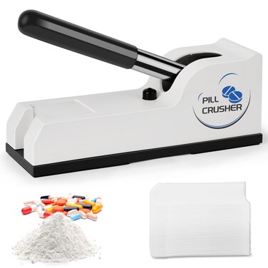 Pill Crusher + 100 Pcs Pill Crusher Pouches, Pill Crusher Fine Powder, Pill Smasher, Medical Grade Pill Crusher for Elderly