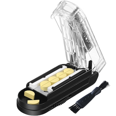 Pill Cutter for Multiple Pills at a Time, Pill Cutter Splitter for Small and Tiny Pills, Pill Cutter for Small or Large Pills, Pill Splitter with Hidden Sharp Stainless Steel Blade (Black)
