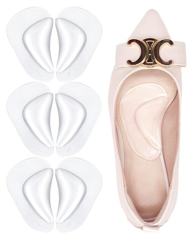 Plantar Fasciitis High Foot Arch Support Inserts Shoe Insoles for Flat Feet for Sandals Womens,Gel Arch Pads for Flat Feet for Men's 5.5-9/Women's 5-8.5(4.0"x2.1" Clear-3 Pairs)