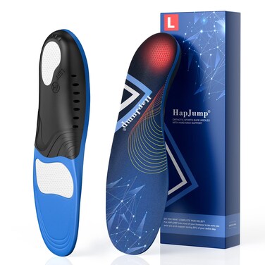 Plantar Fasciitis Pain Relief Feet Insoles Orthotics Arch Support Insoles with Motion Control Shoe Inserts Work Boot Flat Feet Comfortable for Men and Women Improve Balance, L