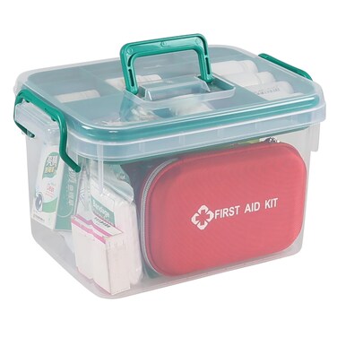Plastic Medicine Organizer Holder, First Aid Box for Medicine Storage and Home