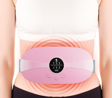 Portable Cordless Menstrual Heating Pad, Electric Heating Pads 5s Fast Heating for Cramps/Back/Belly Pain Relief with 3 Heat Levels and 3 Massage Modes, Period Cramp Heating Belt for Women &amp; Girls