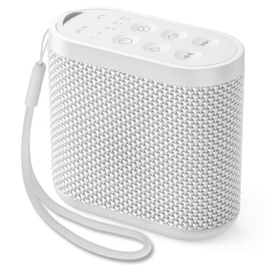 Portable Sound Machine for Travel, White Noise Sound Machine for Sleeping, 52-Hour Lasting Mini Noise Machine with 21 Quality Non-looping Sounds, Headphone Jack, Memory, Timer for Adults,Hotel (White)