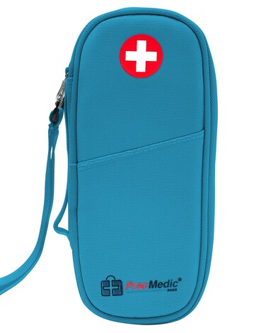 PracMedic Bags EpiPen Carry Case- Insulated &amp; Roomy Epi Pens Carrying Case holds 2 Epipens or Auvi-Q, Inhaler, Antihistamine Meds for Immediate Access to Allergy Medications During Emergencies (Teal)