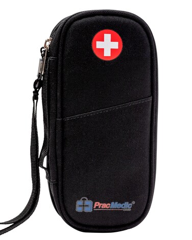 PracMedic Bags EpiPen Carry Case- Insulated &amp; Roomy Epi Pens Carrying Case holds 2 Epipens or Auvi-Q, Inhaler, Antihistamine Meds for Immediate Access to Allergy Medications During Emergencies(Black)