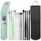 Prasacco 12 Pcs/2 Sets Earwax Removal Kit, Ear Cleaning Tool Set Ear Pick Earwax Removal Kit Stainless Steel Ear Clean Tool Safe Ear Wax Removal Tool Ear Wax Remover with PU Case (Black+Green)