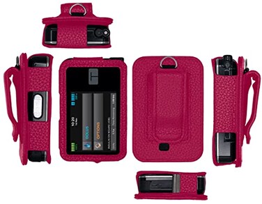 Premium Fitted Leather Case with Screen Protector &amp; Belt Clip (Neck Lanyard) for Tandem Diabetes Care Insulin Pump T:slim X2 (All models) (Vertical-B1-HPink)