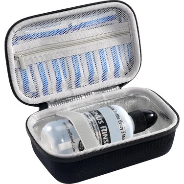 ProCase Travel Case for NeilMed Sinus Rinse Packets, Carrying Bag for Maoever Neti Pot Nasal Rinse, Portable Case for Sinus Rinse Bottle and Nasal Wash Salt Packets or Nose Cleaner Kit -Black