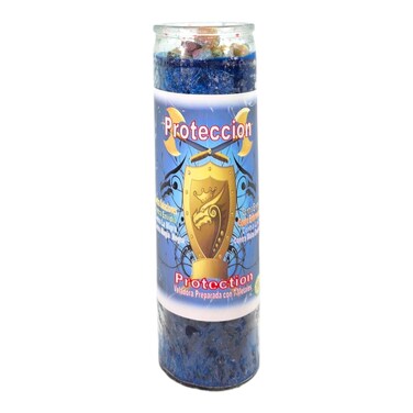 Protection 7 METALE-Palm Wax Spiritual Intention Spell Candle-[Blue]   Vela CASA ESOTERICA PERFUMADA- (PROTECCTION)