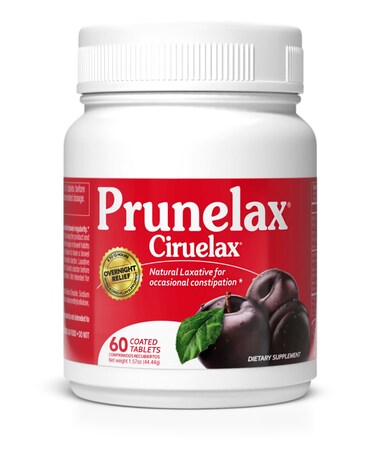 Prunelax Ciruelax Regular Strength Laxative Tablets - Overnight Relief for Occasional Constipation, Senna Extract, Vegan &amp; Gluten-Free, Fast-Acting Gentle Relief - 60ct