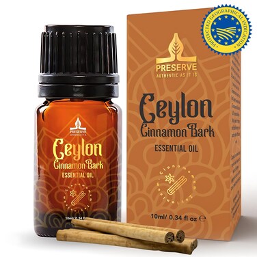 Pure Ceylon Cinnamon Bark Essential Oil, GI Certified G2/76/340, 100% Ceylon True Cinnamon Oil, Undiluted Therapeutic Grade for Aromatherapy, Diffuser, Fragrance, Food, 10ml (0.34oz)