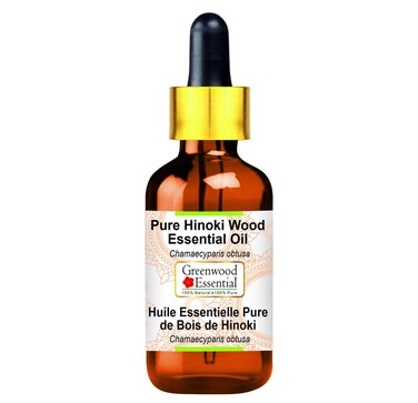 Pure Hinoki Essential Oil (Chamaecyparis obtusa) with Glass Dropper Steam Distilled 5ml (0.16 oz)