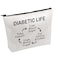 PWHAOO Diabetes Support Zipper Pouch Bag Diabetic Life Cosmetic Bag Diabetes Awareness Cosmetic Bag Fight Diabetes Gift (DIABETIC LIFE B)