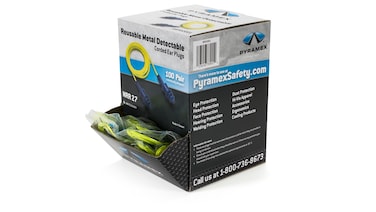 Pyramex RPD2001 Series Reusable Corded Metal Detectable Earplugs 100 Pair Per Box