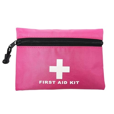 Red Emergency Bag First Aid Bag Small Empty Travel Rescue Bag Pouch First Responder Storage Medicine Pocket Bag for Car Home Office Kitchen Nurse Sport Outdoors Bag Only (Pink 16x11cm)