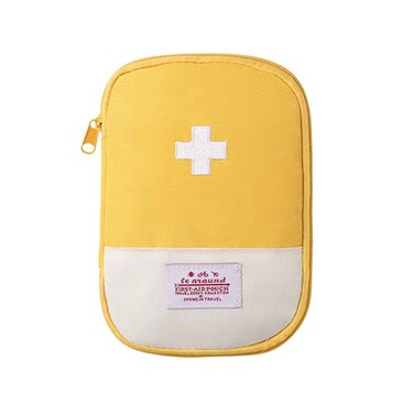 Red First Aid Bag Empty 1st Aid Bag Section Dividers Medical Travel Case Emergency First Responder Storage Compact Medicine Bag for Car Home Office Kitchen Sport Outdoors (Yellow)