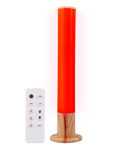 Red Light Night Light Lamp for Sleep GlowPillar Red Nightlight Desk Lamp with 670nm Wavelength Multi-Color and Brightness Options Remote Control USB Charging Elegant Design