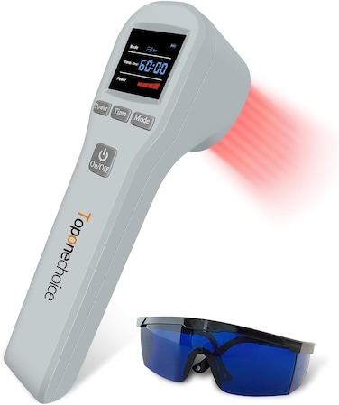 Red Light Therapy Device, 4x808nm+16x650nm, Near Infrared Red Light Therapy for Body Pain Relief, Knee Feet Back Leg Muscle Relax, Red Light Therapy Machine for Human and Pets Dogs Horse